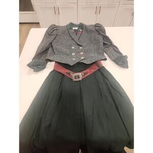 Vtg Alpentraum Trachtenmoden 18 West Germany Green Jacket And Skirt Size 14
